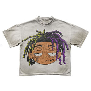 Camiseta Personalizada con Logotipo DTG, Camisetas para Hombre Estilo Urbano, Manga Corta, Cuello Alto, Sarga de Alta Calidad, Lavado Ácido Vintage - Product Image 5