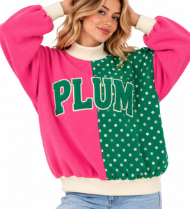 Sudadera de cuello alto a cuadros oversize para mujer al por mayor con bordado de letras personalizado, suéter tipo jersey - Product Image 4