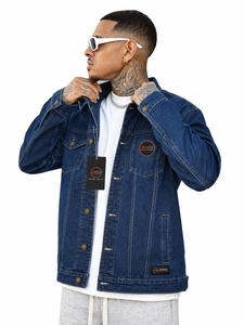 Top Quality Men's <b>Denim</b> Jacket Stylish Casual <b>Coat</b> With Strong Button Closure Front Pockets Comfortable Fit For Streetwear - Product Image 2
