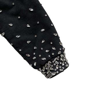 เสื้อมีฮู้ดเทอร์รี่ทำจากผ้าฝ้าย100% ได้420 460 500แกรมมีซิป Y2K พลอยเทียมโบราณ - Product Image 3