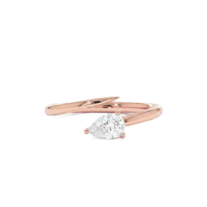 Waterdrop Art Deco Diamond Adjustable <b>Ring</b> Minimalist <b>Open</b> Band Engagement <b>Ring</b> Pear Cut Lab Created Diamond <b>Ring</b> 18K Solid Gold - Product Image 2