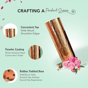 Jarrón de Metal de Diseño Moderno para Decoración Floral, Artículo de Decoración Contemporáneo para Espacios de Oficina - Product Image 4