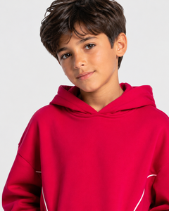 Oversized Boys Two-Piece Fleece Tracksuit <b>Set</b> Breathable Eco-Friendly Polyester/Cotton Loose Fit Winter Casual Wear Drawstring - Product Image 3