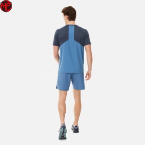 Ropa Deportiva Transpirable para Hombre, Conjunto de Gimnasio con Bloques de Color, Conjunto de Camiseta y Pantalones Cortos para Hombre, Venta al Por Mayor - Product Image 3