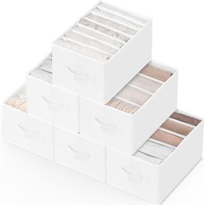 Set di 6 Grandi Organizzatori Pieghevoli in Tessuto per Armadio, Divisori per Guardaroba con Maniglie, Scatole Portaoggetti per Vestiti - Product Image 1