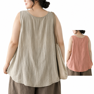 Fasmic International – Débardeur tricoté en Spandex/Polyester pour femme grande taille, col rond, sans manches, décontracté, couleur unie, idéal pour l'été - Product Image 6