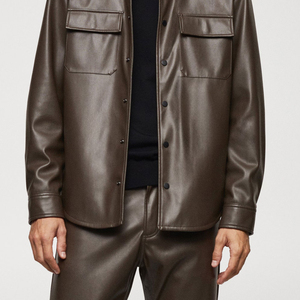 Pantalon en cuir pour homme, léger, coupe droite, service OEM, idéal pour l'extérieur, qualité supérieure, taille mi-haute, vente chaude - Product Image 5