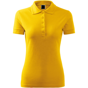 Polo de Manga Corta Negro para Mujer, Corte Regular, Color Sólido Informal, Algodón Piqué - Product Image 1