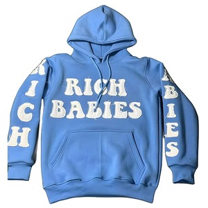 Sudadera con Capucha Bordada Estilo Desgastado, Nuevo Diseño, Transpirable, Básica, Mezcla de Algodón, Precio Económico, Superventas - Product Image 1