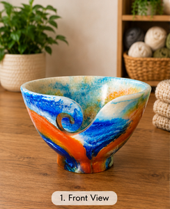 Modern Eco-Friendly Handmade Glazed Resin Yarn <b>Bowl</b> Crochet Holder <b>Knitting</b> Organizer Decorative Craft Storage Imperial Crafted - Product Image 2