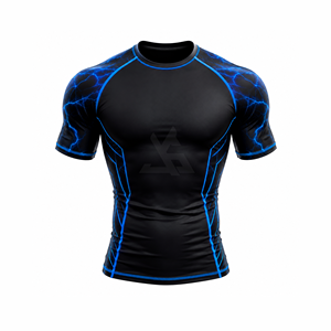 T-shirt de compression athlétique pour homme, sous-vêtement de performance, anti-transpiration, séchage rapide, pour la gym, le fitness, la course à pied et les activités sportives - Product Image 1