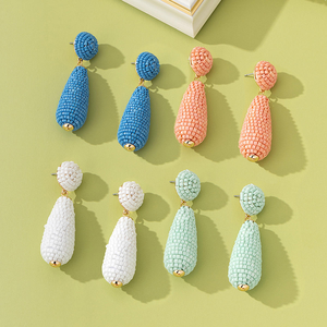 Pendientes de Moda para Mujer, Joyería Artesanal, Pendientes Boho con Cuentas, Pendientes Largos con Forma de Gota de Agua, Venta al por Mayor por MD HANDICRAFTS - Product Image 1