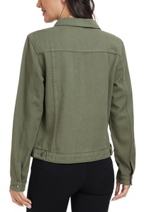 Chaqueta de camionero de manga larga a la moda para mujer, diseño básico de botones de mezclilla, decoración de bolsillo de satén, talla XL, soporte de algodón de punto para invierno - Product Image 2