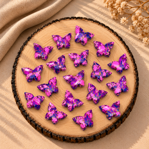 Cuentas de Mariposa de Turquesa Rosa Púrpura Mohave Cobre de 14x10mm, Cuentas de Piedras Preciosas Facetadas para Fabricación de Joyas, Suministros al por Mayor - Product Image 5