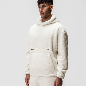 Custom Made Hoodie <b>Men</b> <b>Sherpa</b> Fleece Heavy Weight Fabric Embroidery Logo Pullover Long Sleeve Hoodie Supplier - Product Image 3