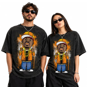 เสื้อยืดสกรีนลายตามสั่งสำหรับผู้ชายเสื้อลายกรดเสื้อยืดลายกราฟฟิกแบบกำหนดเองเสื้อยืดลายล้างกรดแบบย้อนยุคพิมพ์ DTG - Product Image 4