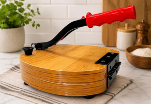 Presse à papad en bois robuste, presse manuelle pour puri, presse à roti, presse à tortilla, outil de préparation alimentaire pour la cuisine - Product Image 4