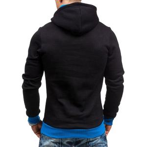 Sweat à capuche en coton noir pour hommes, surdimenquantité minimale de commande, solide, visage complet, fermeture éclair, blanc, vente en gros, - Product Image 2
