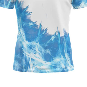 Premium Men's Short Sleeve <b>Polo</b> <b>Shirt</b> with White <b>Blue</b> Ice Print 3 Button Collar Digital Printed Sportswear Top Custom Team - Product Image 6