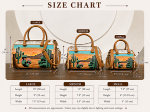 Premium Quality Western Cowhide <b>Medium</b> Speedy Duffle Bag Hand Painted Desert Cactus Leather Duffle <b>Purse</b> Travel Tote for Women's - Product Image 2