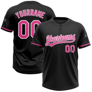 Compre Ahora Camiseta de Softbol para Mujer Black Pink, Tejido Transpirable de Alto Rendimiento, Sublimación Personalizada, Bordado, Pedidos al por Mayor, Fábrica - Product Image 1
