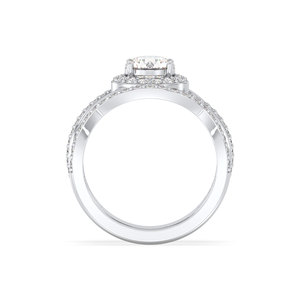 Bague de fiançailles REYES en or massif 14 carats avec diamant de laboratoire taille ronde de 1,76 carat, double bande, certifiée IGI - Product Image 6