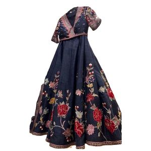 El último diseñador Georgette Seda bordado Secuencia Trabajo Lehenga Choli Por Fab Zone - Product Image 1