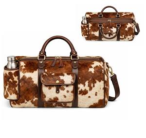 Sac de voyage en cuir véritable à poils, fermeture éclair, portable, tendance, directement du fabricant LHDB-0110 - Product Image 1