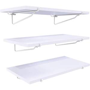 HUHOLE Lot de 3 étagères à panneaux perforés en aluminium blanc à trois niveaux, taille L, pour cuisine, en métal durable - Product Image 1