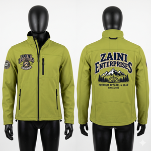 Chaqueta con Capucha para Hombre ZAINI Premium, 220 GSM, Poliéster y Spandex, Diseño de Paneles en Contraste de Color Beige, Ecológica y Resistente al Viento - Product Image 1