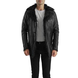 Men's Casual Zipper Style Leather Jacket Slim Fit Long Winter <b>Coat</b> <b>with</b> Stand Collar-New Arrival Wholesale for Men - Product Image 3