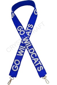 สายรัดกระเป๋าแบบร็อคชอล์คเว็บบิ้ง สีน้ำเงินพร้อมตัวอักษรสีแดงนูน แฟชั่น ทนทาน อุปกรณ์เสริมสำหรับกระเป๋า - Product Image 2
