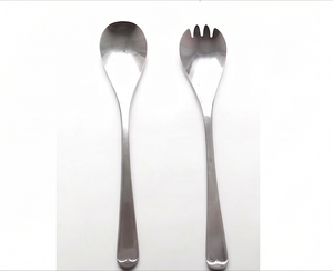 Modern Stainless Steel <b>Salad</b> <b>Spoon</b> and Fork Set High Mirror Polish Serving Utensils For Office Catering And Everyday Use - Product Image 1