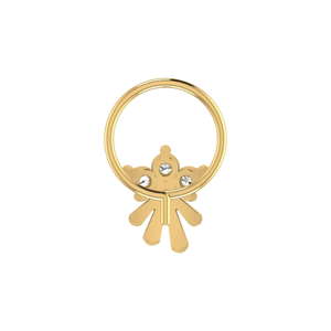AJRETAIL 14K <b>Gold</b> Diamond Cluster <b>Gold</b> Dangling Beads 0.09ct Natural Diamond <b>Nose</b> Pin GIA Certified Ethnic Flower Design for - Product Image 5