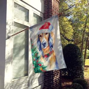Multicolor Saluki Christmas Large Porch Decorative Yard Banner Artwork Wall Hanging Polyester House <b>Flag</b> Sleeve <b>Pole</b> <b>for</b> - Product Image 2