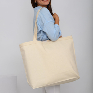 Bolsas de Tela de Algodón Reutilizables, Bolsa de Compras de Lona, Asa de Transporte de Tela Natural, Bolsa de Tela de Algodón para Almacenamiento Diario de Comestibles, Personalizable - Product Image 2