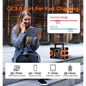 For Flashfish 200W Peak Power 166Wh 45000mAh Backup <b>Battery</b> <b>Pack</b> 110V 150W Lithium <b>Solar</b> Generator for CPAP Home Emergency - Product Image 3