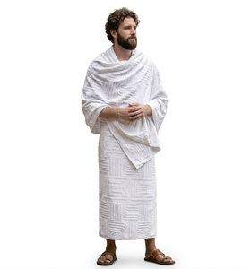 Serviette Jacquard Ahram Ihram en Coton Premium de Qualité Supérieure, Épaisse, Séchage Rapide, Lot de 2 Pièces, pour Hajj, Omra, Voyage, Très Absorbante, ODM, Sans Couture - Product Image 1