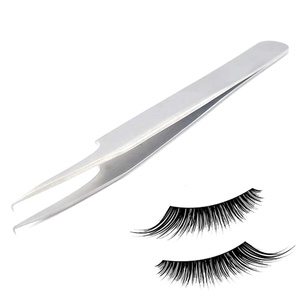 แหนบต่อขนตาแบบมืออาชีพ ปลายไฟเบอร์ สแตนเลส สีชมพู แหนบ 90 องศา 1 ชิ้น - Product Image 4