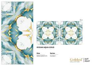 Série GOLDEN, glaçure métallique, 600x1200mm, 8,5mm d'épaisseur, carreaux de porcelaine numériques de qualité supérieure, résistants aux acides, isolation thermique pour - Product Image 4