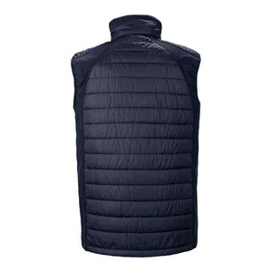 Chaleco Acolchado Impermeable para Hombre DAIZEN STAR INTERNATIONAL, Color Negro Sólido, Cuello Alto, Cierre de Cremallera Roja, Bordado - Product Image 3