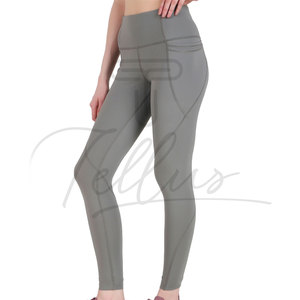 Leggings de Compresión Sólidos para Mujer, Hechos a Medida, Cintura Alta, Elásticos en Cuatro Direcciones, Transpirables, Largos - Product Image 4