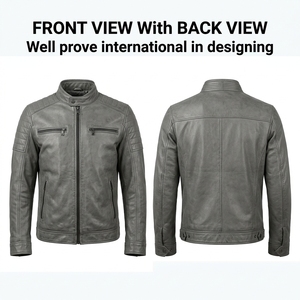 Custom Logo Synthetic Sheep Skin Knitted Waterproof Breathable <b>Jacket</b> 600 GSM Dark <b>Brown</b> Vintage Moto Biker Padded Shoulder - Product Image 5