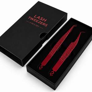 Morje Surgical Red Stainless Steel 10mm Eyelash Tweezers with Smooth Tip Precision Grip for Lash Extension Application - Product Image 4