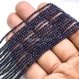Natural Blue Sunstone Micro Faceted Round Beads 2MM Sunstone Beads For Jewelry Making Wholesale Diamond Cut Faceted Loose Beads - Product Image 5