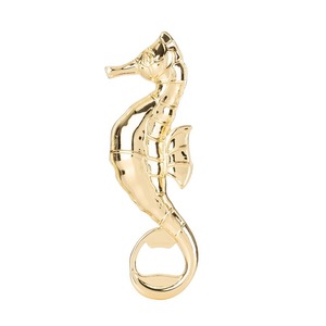 Abridor de Botellas con Diseño de Caballito de Mar, Hecho de Metal Dorado de Primera Calidad, con Cola Curva Texturizada, Ideal para Bares Náuticos y Costeros - Product Image 3