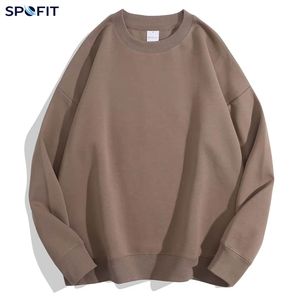 Sweat-shirt à capuche oversize en coton bouclé de qualité supérieure, respirant, décontracté, pour l'automne, avec logo personnalisé sur le devant - Product Image 3