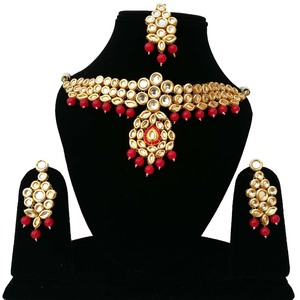 Vintage Style Zircon Flower Shape Alloy 24K Gold Plated Jewelry Set Necklace Earrings Headpiece White Wedding Anniversary - Product Image 1