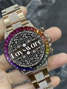 Premium Bussdown VVS Moissanite Diamond Watch Luxury Custom Stainless Steel Men's Analog Wristwatch with Brilliant Cut Stones - Product Image 6