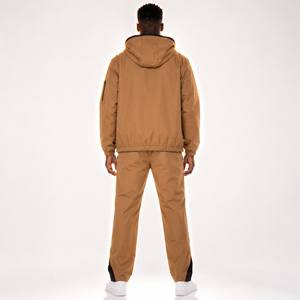 Chándal Retro de Nylon Impermeable con Diseño de Paneles y Mangas Raglán, Etiqueta Tejida Personalizada, Fabricante OEM, Ropa Urbana, Nuevo - Product Image 3